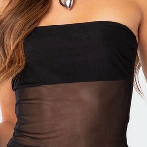 Edikted Celestia Sheer Mesh Tube Top